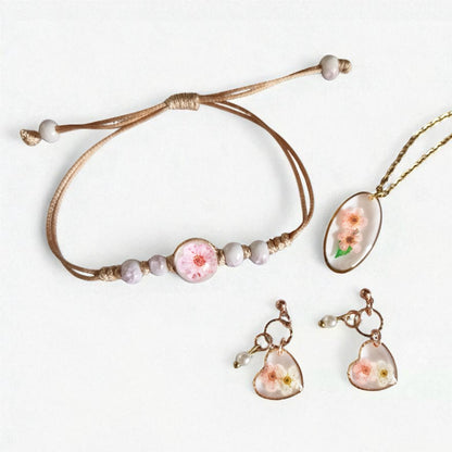 echte rosa Vergissmeinnicht ❤︎ Schmuckset