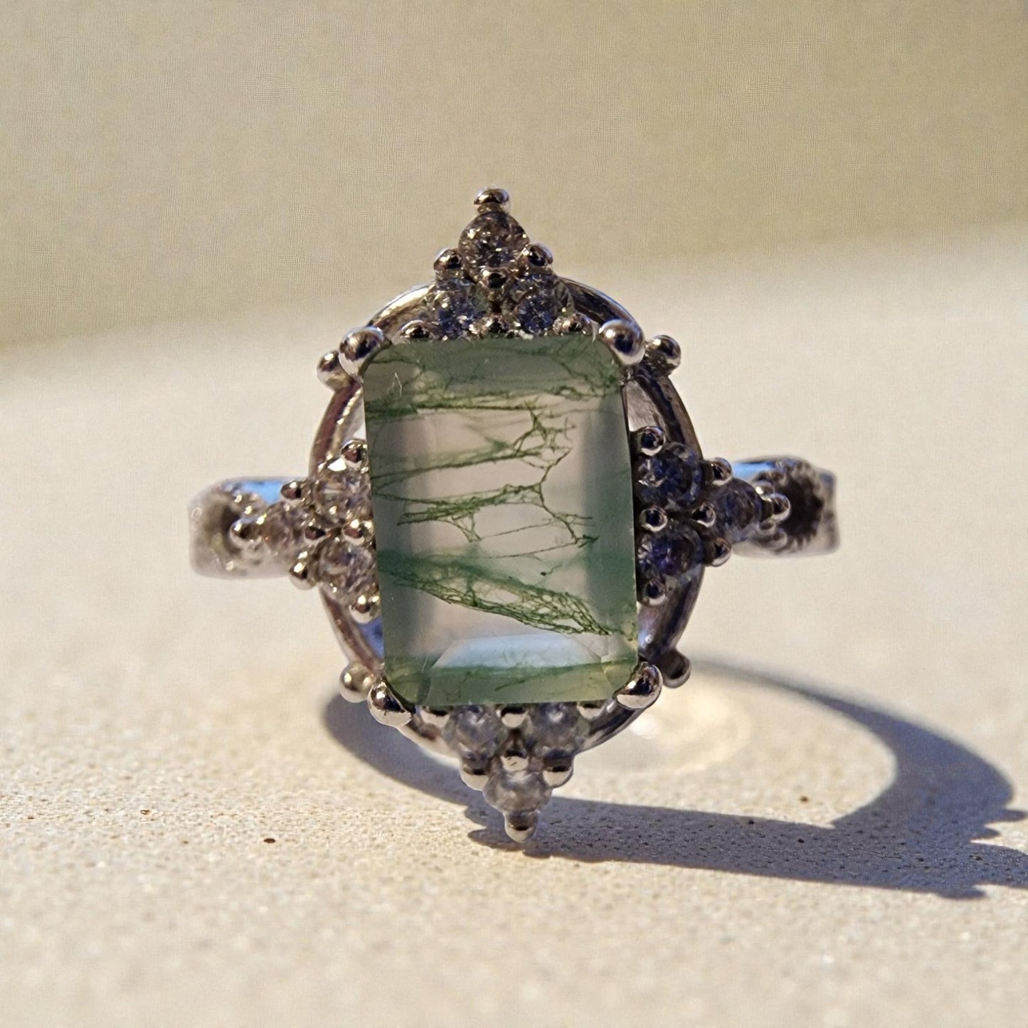 Moosachat Silber-Ring ❤︎ Gr. 4.5