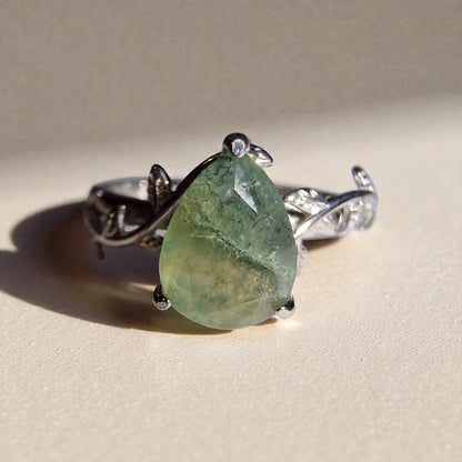 Moosachat Silber-Ring ❤︎ Gr. 5.5