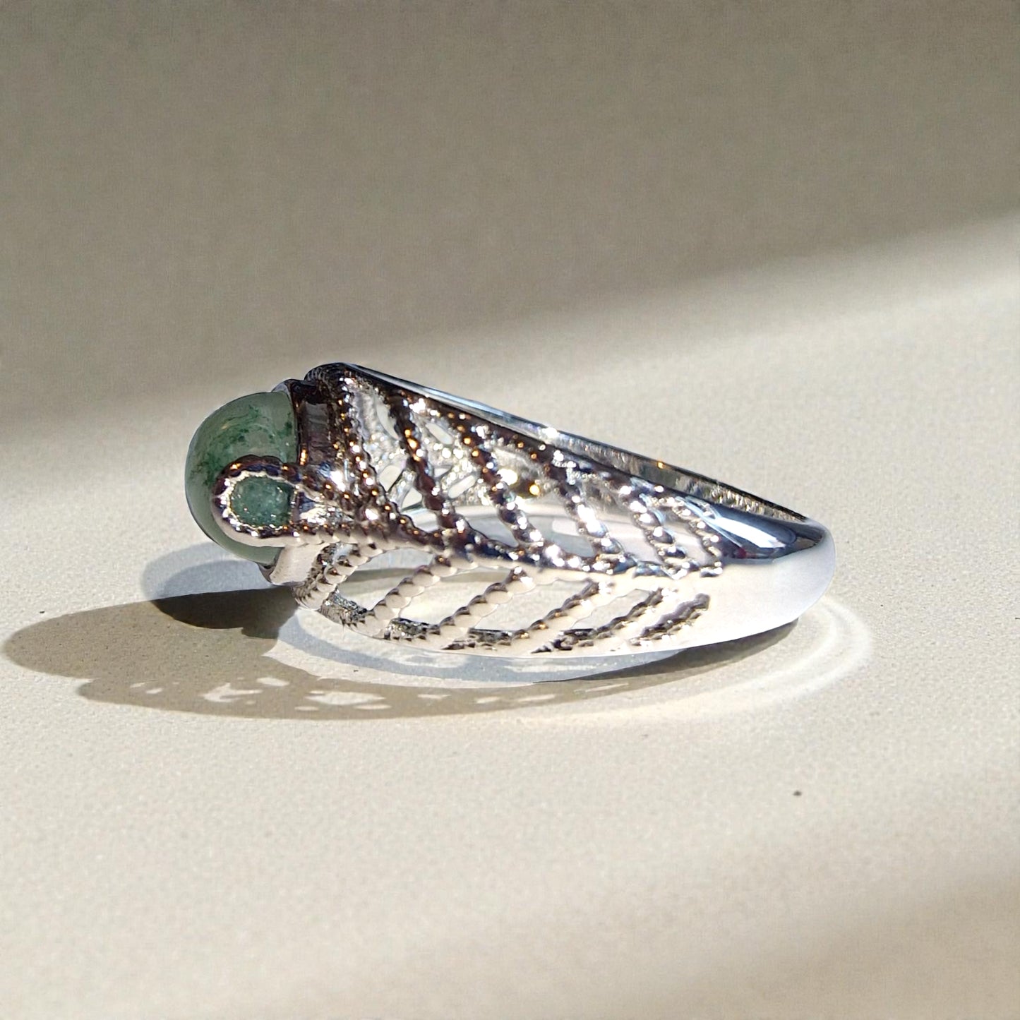 Moosachat Silber-Ring ❤︎ Gr. 7