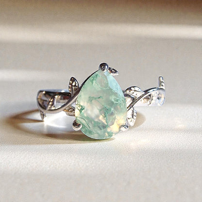 Moosachat Silber-Ring ❤︎ Gr. 7