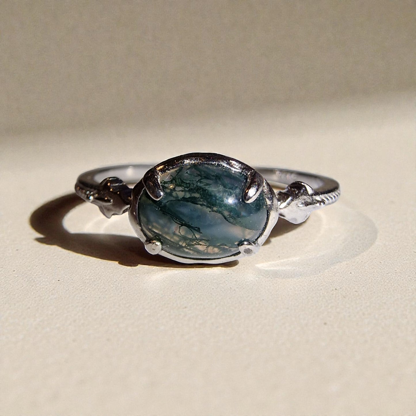 Moosachat Silber-Ring ❤︎ Gr. 9