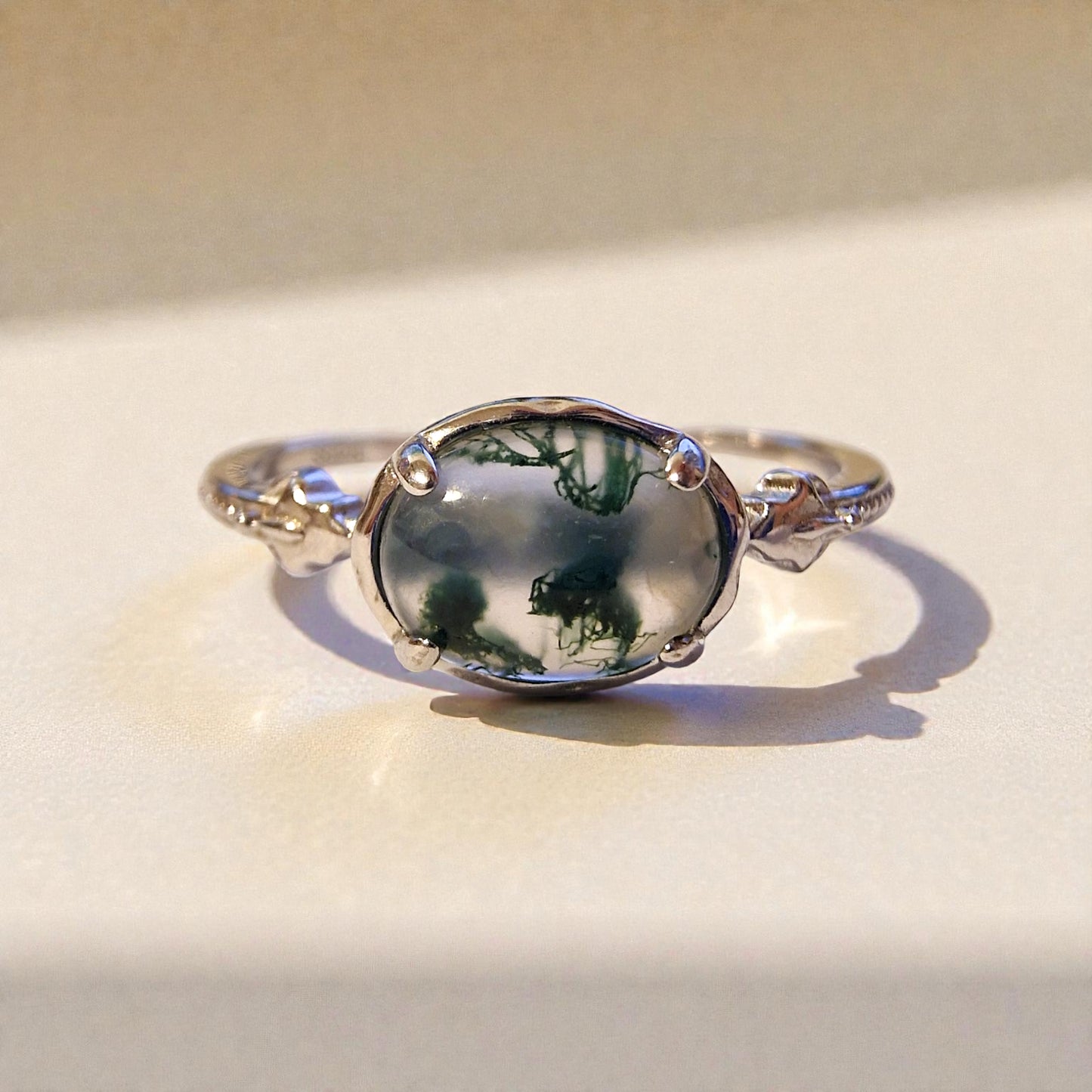 Moosachat Silber-Ring ❤︎ Gr. 9