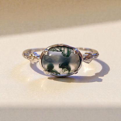 Moosachat Silber-Ring ❤︎ Gr. 9