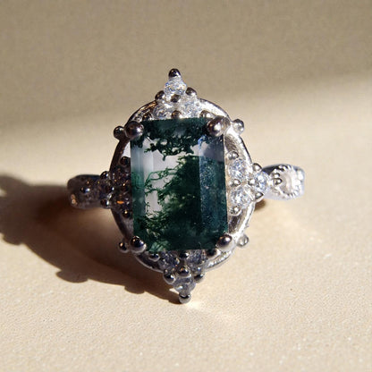 Moosachat Silber-Ring ❤︎ Gr. 5