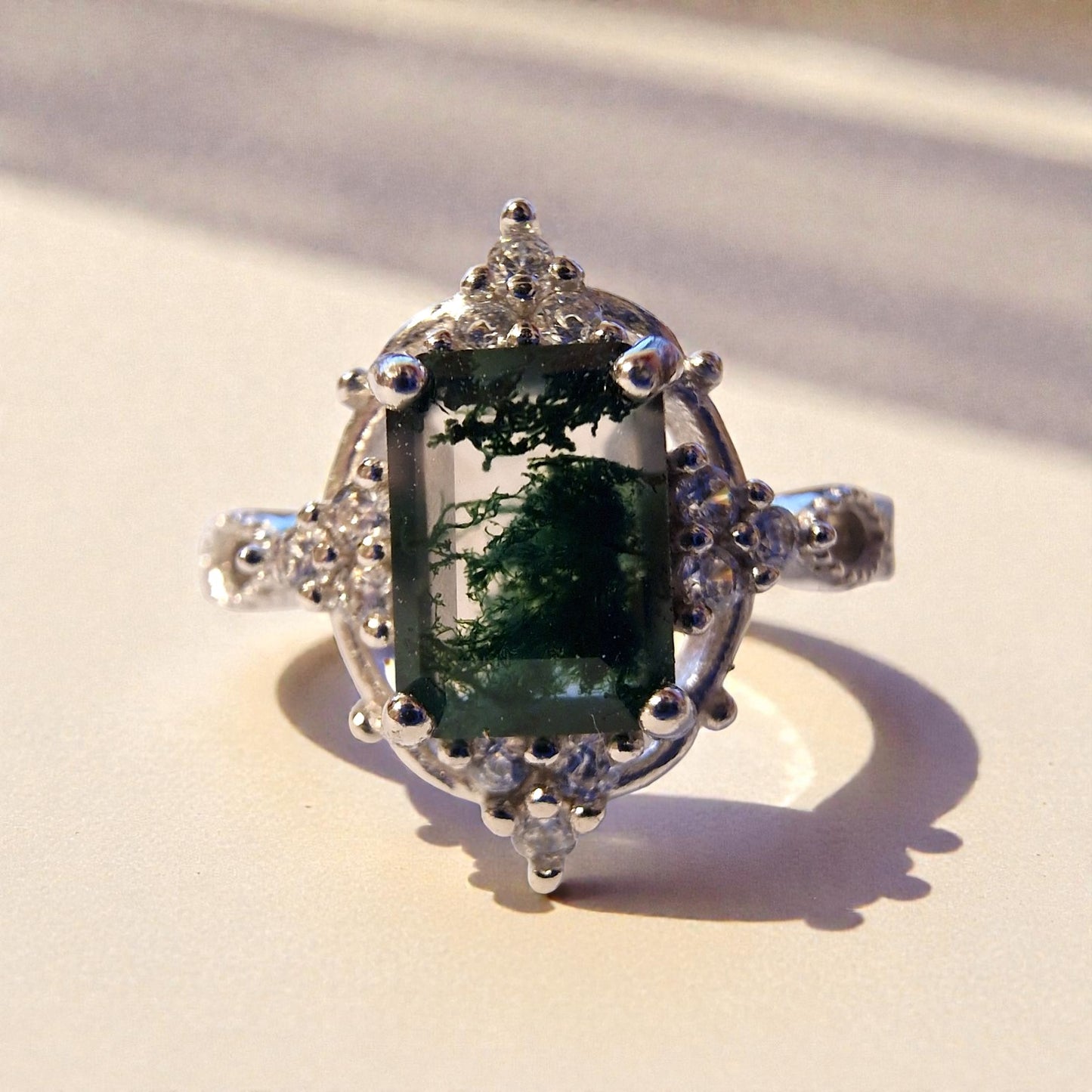 Moosachat Silber-Ring ❤︎ Gr. 5