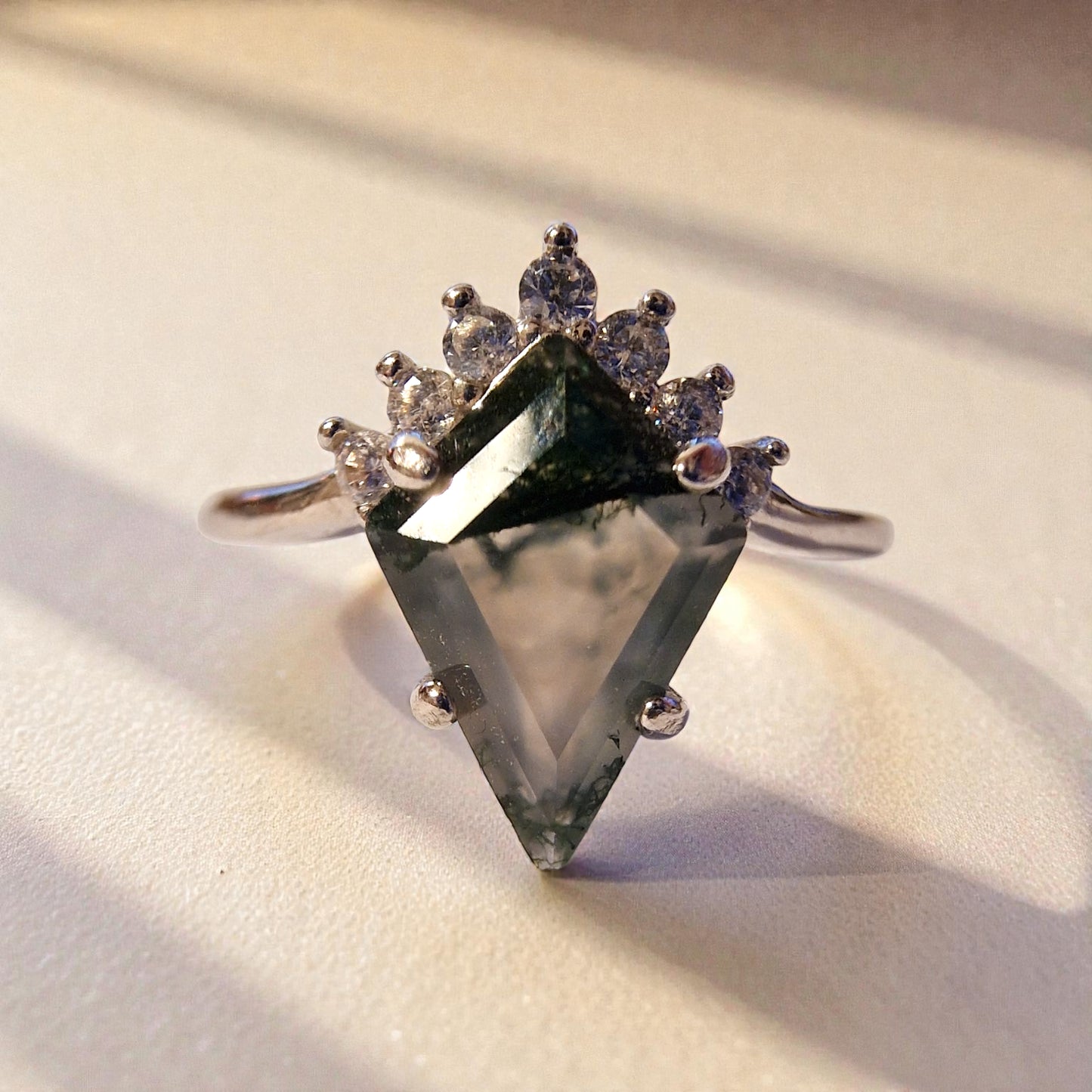 Moosachat Silber-Ring ❤︎ Gr. 6