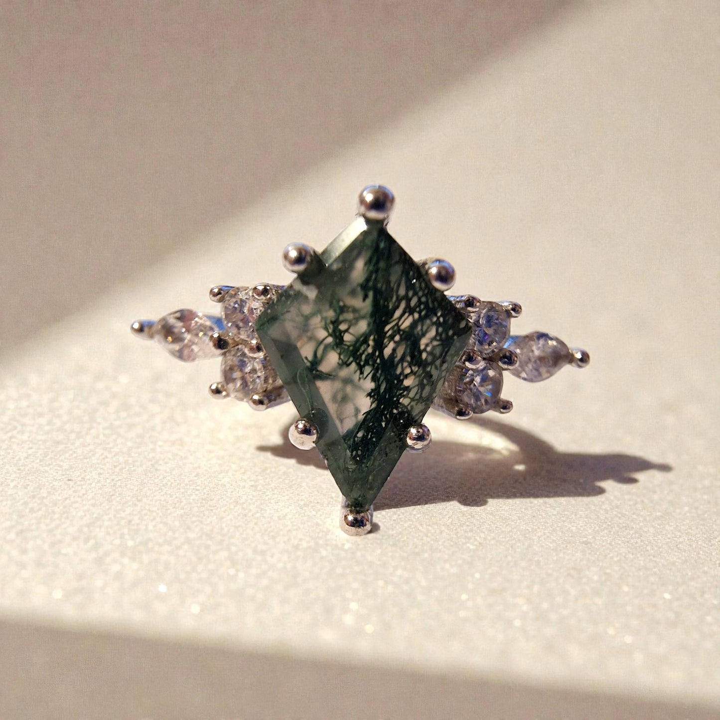 Moosachat Silber-Ring ❤︎ Gr. 6