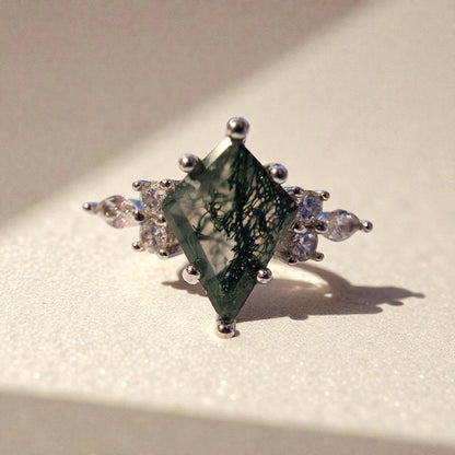 Moosachat Silber-Ring ❤︎ Gr. 6