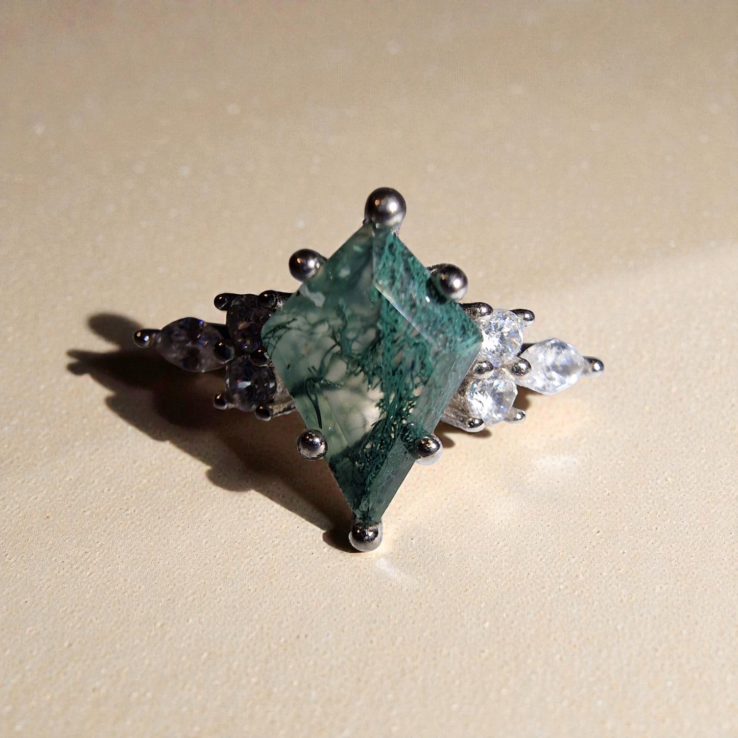 Moosachat Silber-Ring ❤︎ Gr. 6