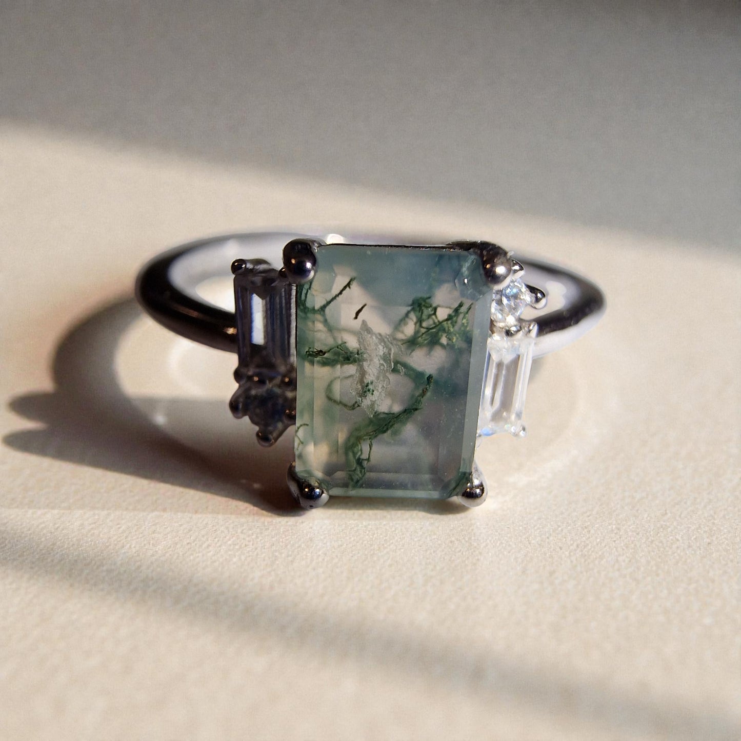 Moosachat Silber-Ring ❤︎ Gr. 6