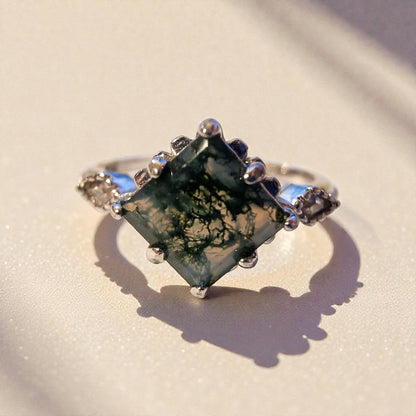 Moosachat Silber-Ring ❤︎ Gr. 6