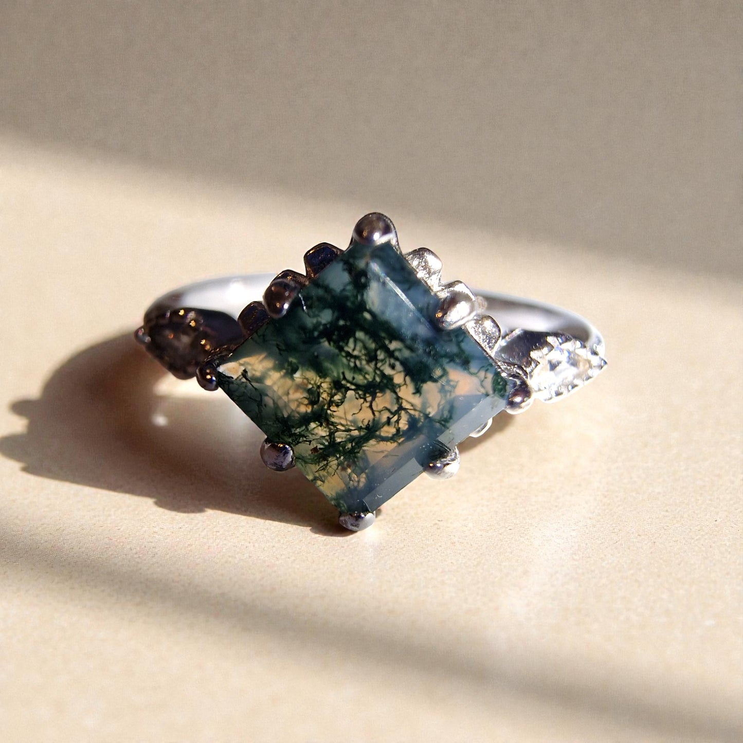 Moosachat Silber-Ring ❤︎ Gr. 6