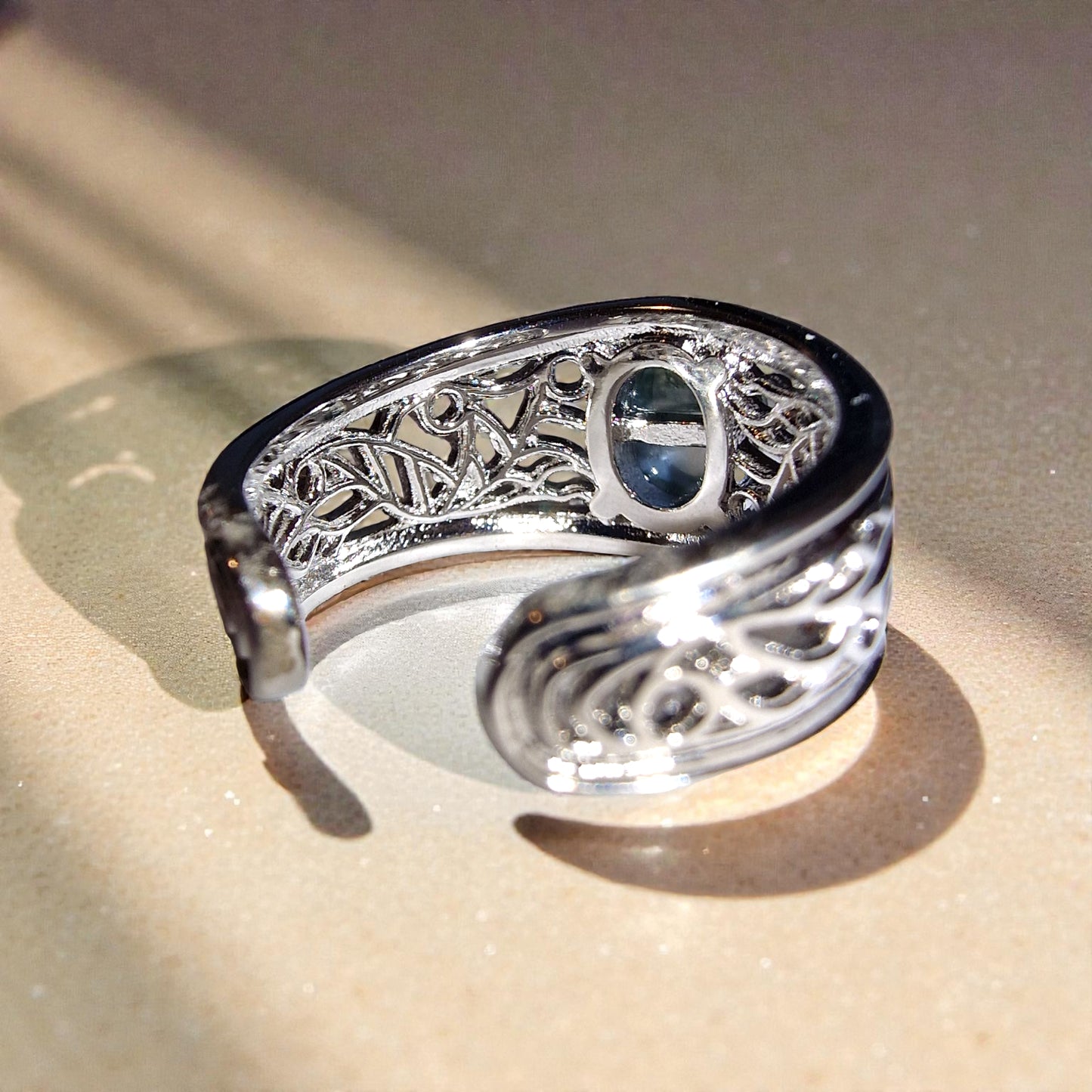 Moosachat Silber-Ring ❤︎ Grössenverstellbar